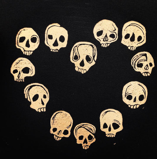 Heart of Skulls in Gold